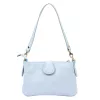 Luka 25-068 pasztell kék női bőr válltáska oldalpánttal 25 x 16 x 5 cm