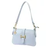 Luka 25-068 pasztell kék női bőr válltáska oldalpánttal 25 x 16 x 5 cm