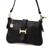 Luka 25-068  fekete női bőr válltáska oldalpánttal 25 x 16 x 5 cm
