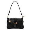 Luka 25-068  fekete női bőr válltáska oldalpánttal 25 x 16 x 5 cm