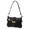 Luka 25-068  fekete női bőr válltáska oldalpánttal 25 x 16 x 5 cm