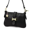 Luka 25-068  fekete női bőr válltáska oldalpánttal 25 x 16 x 5 cm