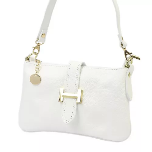 Luka 25-068 fehér női bőr válltáska oldalpánttal 25 x 16 x 5 cm