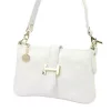Luka 25-068 fehér női bőr válltáska oldalpánttal 25 x 16 x 5 cm