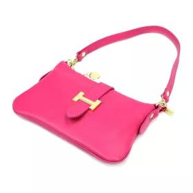    Dámska kožená kabelka cez rameno Luka 25-068 magenta s bočným popruhom 25 x 16 x 5 cm