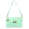 Luka 25-068 türkiz női bőr válltáska oldalpánttal 25 x 16 x 5 cm