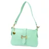 Luka 25-068 türkiz női bőr válltáska oldalpánttal 25 x 16 x 5 cm