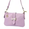 Luka 25-068 pasztell lila női bőr válltáska oldalpánttal 25 x 16 x 5 cm