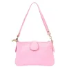 Luka 25-068 rózsaszín női bőr válltáska oldalpánttal 25 x 16 x 5 cm