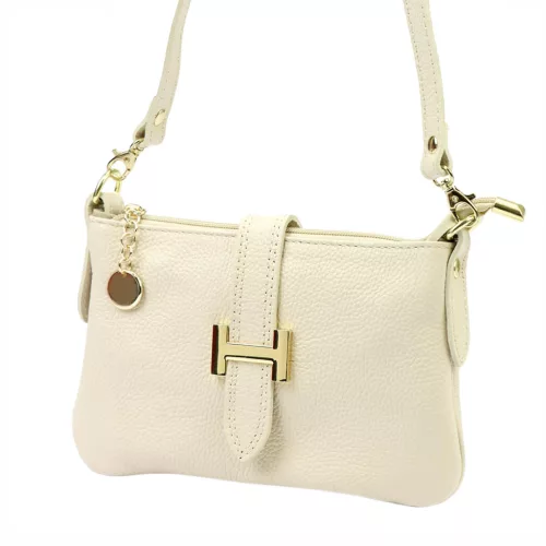 Luka 25-068 bézs női bőr válltáska oldalpánttal 25 x 16 x 5 cm