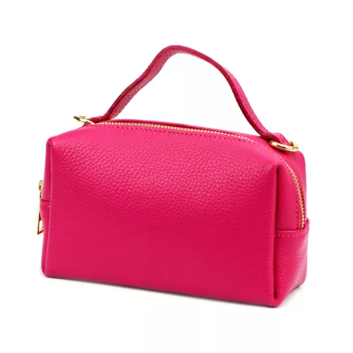  Dámska kožená kabelka Luka 26-085 magenta s bočným popruhom 21 x 11 x 7 cm
