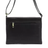  Dámska kožená crossbody kabelka Luka 26-087 čierna 25 x 20 x 4 cm