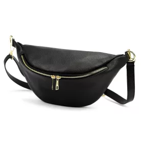    Dámska kožená kabelka Luka 26-090 DOLLARO čierna 33 x 15 x 11 cm