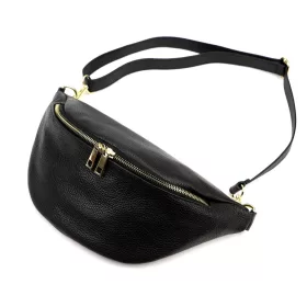    Dámska kožená kabelka Luka 26-090 DOLLARO čierna 33 x 15 x 11 cm