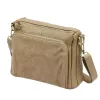  Dámska kožená crossbody kabelka Luka 26-008 v béžovej farbe 28 x 20 x 10 cm
