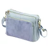  Dámska kožená crossbody kabelka Luka 26-008 v svetlomodrej farbe 28 x 20 x 10 cm
