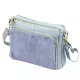  Dámska kožená crossbody kabelka Luka 26-008 v svetlomodrej farbe 28 x 20 x 10 cm