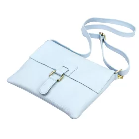    Dámska kožená kabelka cez rameno Luka 26-087 v svetlomodrej farbe, crossbody, 25 x 20 x 4 cm