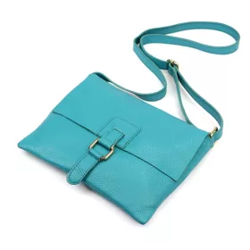    Dámska kožená kabelka Luka 26-087 tyrkysová, crossbody 25 x 20 x 4 cm