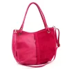  Dámska kožená kabelka cez rameno Luka 26-089 magenta 42 x 31 x 16 cm