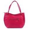  Dámska kožená kabelka cez rameno Luka 26-089 magenta 42 x 31 x 16 cm