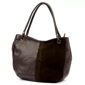   Dámska kožená kabelka cez rameno Luka 26-089 tmavohnedá 42 x 31 x 16 cm