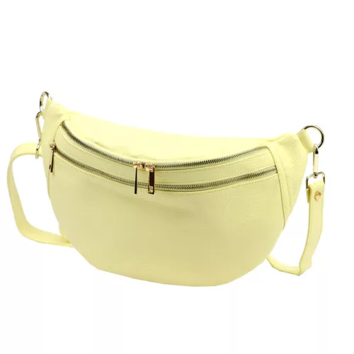  Luka 24-017 DOLLARO svetložltá dámska kožená kabelka 37 x 22 x 11 cm