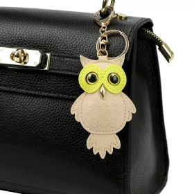    Dámsky béžový doplnok z hovädzej kože Florence BRE-9 OWL 9 x 6 x 2 cm