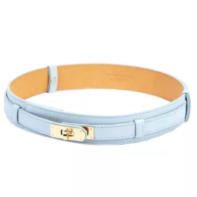    Dámsky opasok z hovädzej kože Luka PASEK 26-B2 DOLLARO modrý 100 x 4 cm