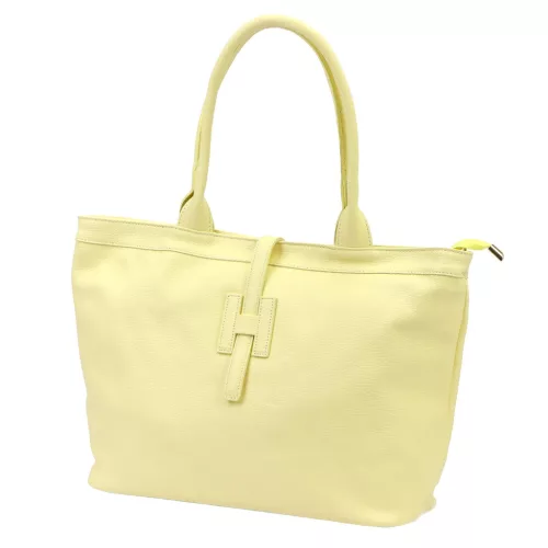 Luka 25-007 2w1 pasztell sárga női bőr válltáska, shopper 42 x 28 x 16 cm