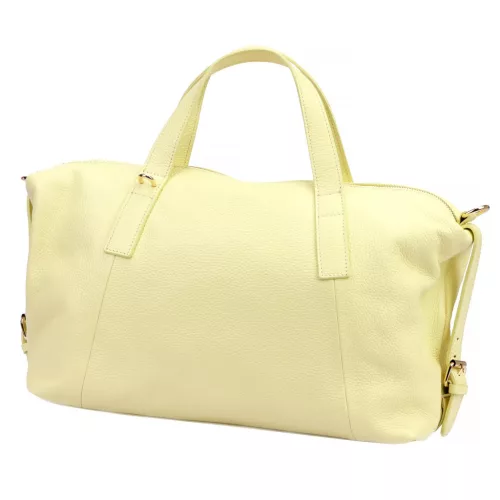Luka 26-091 halvány sárga női bőr kézitáska, utazótáska 47 x 28 x 17 cm