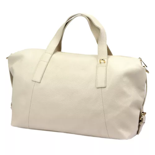 Luka 26-091 bézs női bőr  kézitáska, utazótáska 47 x 28 x 17 cm