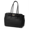  Dámska kožená kabelka cez rameno Camilla PREMIUM 10.004 čierna 37 x 24 x 14 cm
