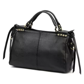    Dámska kožená kabelka Camilla PREMIUM 10.008 čierna, s bočným popruhom 35 x 23 x 16 cm