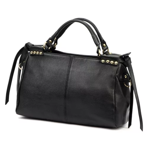  Dámska kožená kabelka Camilla PREMIUM 10.008 čierna, s bočným popruhom 35 x 23 x 16 cm