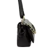  Dámska kožená crossbody kabelka Camilla PREMIUM 10.011 čierna s retiazkovým uchom 33 x 20 x 12 cm