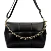  Dámska kožená crossbody kabelka Camilla PREMIUM 10.011 čierna s retiazkovým uchom 33 x 20 x 12 cm