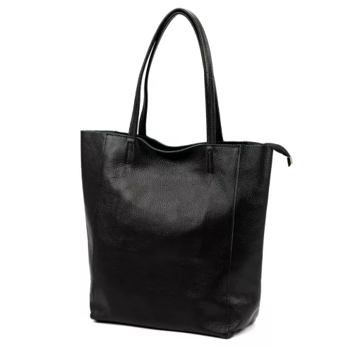  Dámska kožená kabelka cez rameno Luka 26-084 čierna, shopper, 40 x 37 x 13 cm