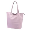  Dámska kožená kabelka cez rameno Luka 26-084 pastelovo fialová, shopper 40 x 37 x 13 cm