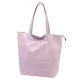  Dámska kožená kabelka cez rameno Luka 26-084 pastelovo fialová, shopper 40 x 37 x 13 cm