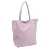  Dámska kožená kabelka cez rameno Luka 26-084 pastelovo fialová, shopper 40 x 37 x 13 cm
