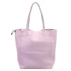  Dámska kožená kabelka cez rameno Luka 26-084 pastelovo fialová, shopper 40 x 37 x 13 cm