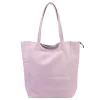  Dámska kožená kabelka cez rameno Luka 26-084 pastelovo fialová, shopper 40 x 37 x 13 cm