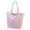  Dámska kožená kabelka cez rameno Luka 26-084 pastelovo fialová, shopper 40 x 37 x 13 cm