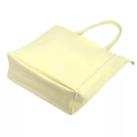    Dámska kožená kabelka cez rameno Luka 26-084 bledožltá, shopper 40 x 37 x 13 cm