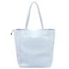 Dámska kožená kabelka cez rameno Luka 26-084 v svetlomodrej farbe, shopper, 40 x 37 x 13 cm