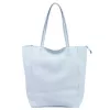 Dámska kožená kabelka cez rameno Luka 26-084 v svetlomodrej farbe, shopper, 40 x 37 x 13 cm