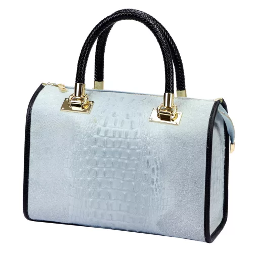 Luka 25-088 babakék női bőr kézitáska oldalpánttal 31.5 x 22.5 x 16 cm