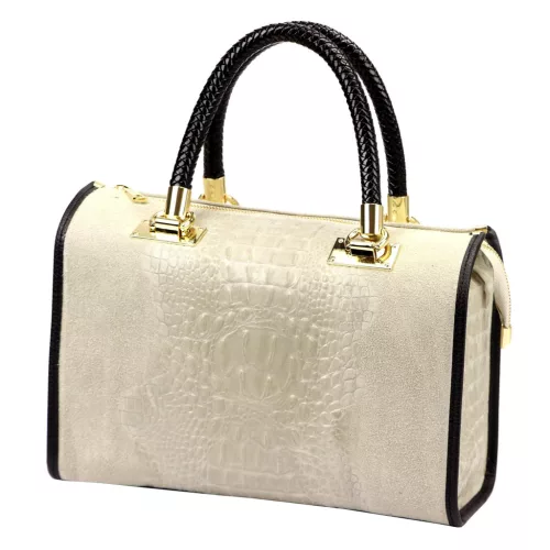 Luka 25-088 krém női bőr kézitáska, oldaltáska 31.5 x 22.5 x 16 cm