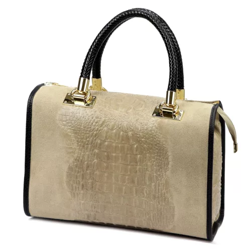 Luka 25-088 bézs női bőr kézitáska oldalpánttal 31.5 x 22.5 x 16 cm